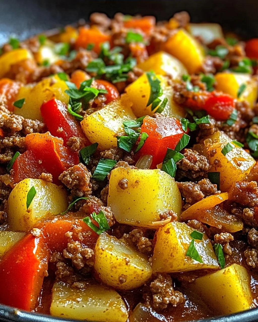 Bauerntopf mit Hackfleisch, Kartoffeln & Paprika