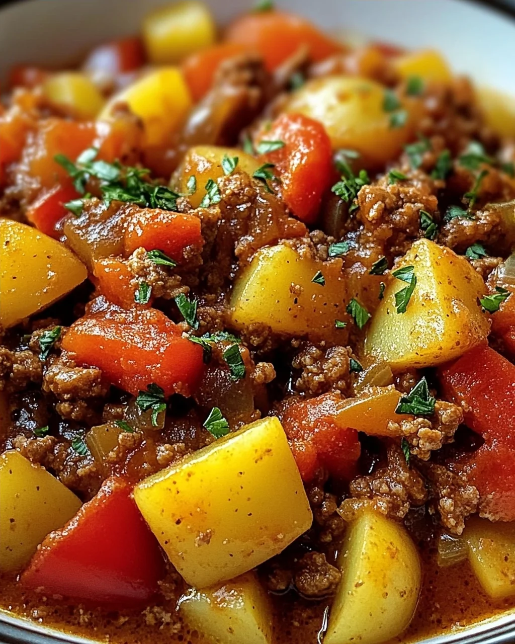 Bauerntopf mit Hackfleisch, Kartoffeln & Paprika
