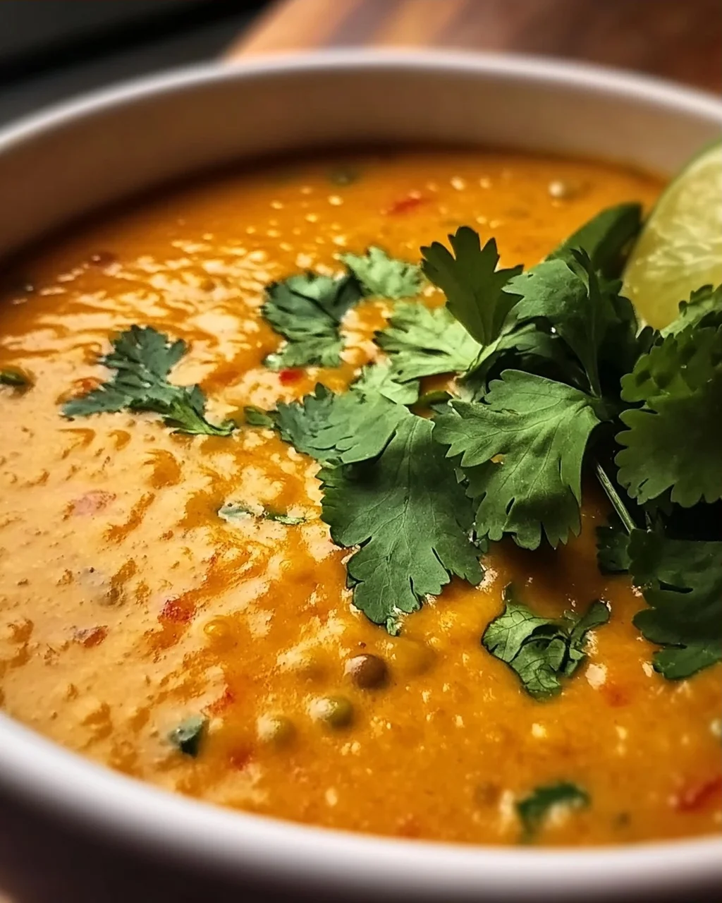 Cremige Thai Kokos Rote Linsensuppe