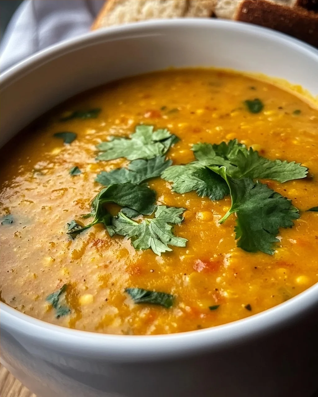 Cremige Thai Kokos Rote Linsensuppe