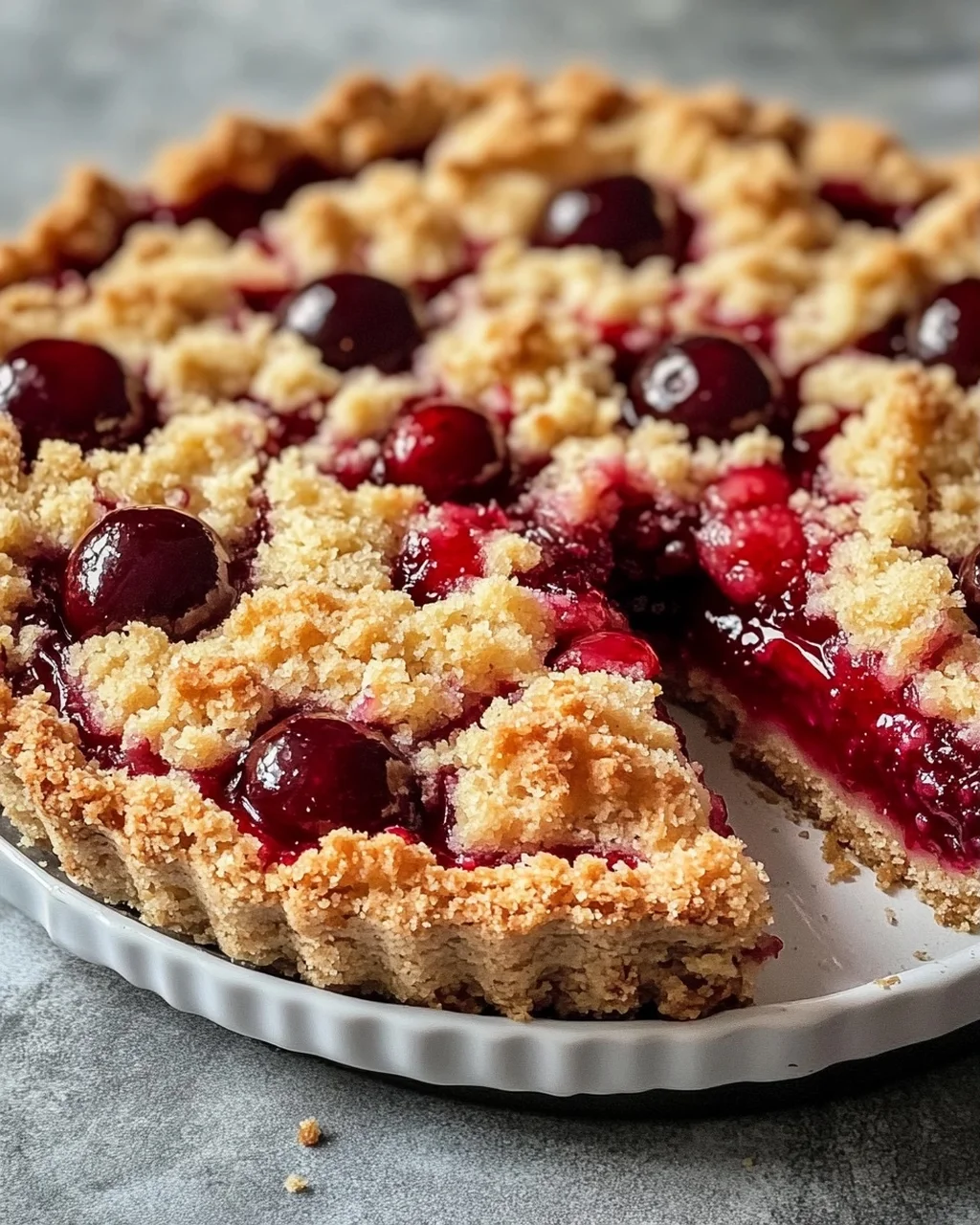 Einfacher und schneller Kirsch-Streusel-Kuchen