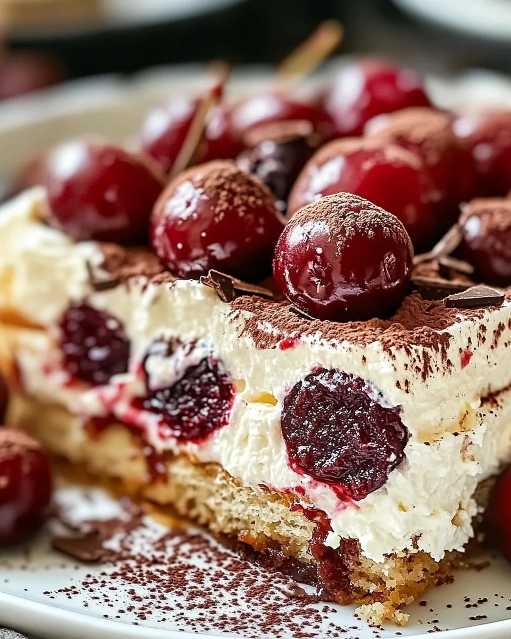 Fruchtiges Kirsch-Tiramisu mit Amaretto-Geschmack (alkoholfrei)