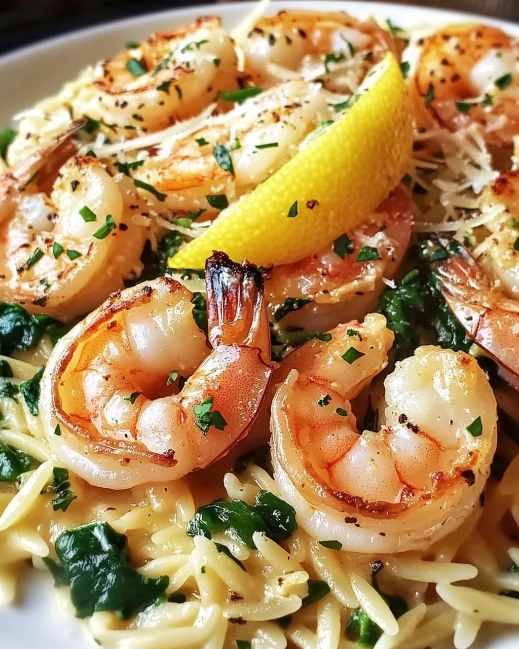Garnelen-Orzo in Zitronen-Knoblauch-Sauce