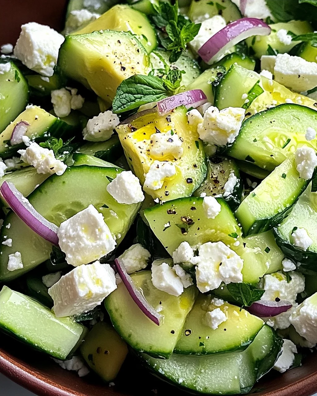 Gurken-Avocado-Salat mit Feta