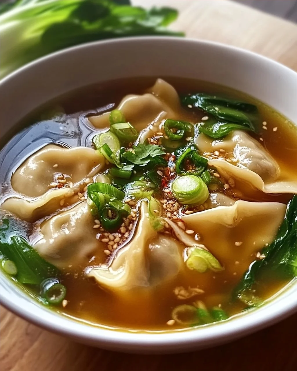 Hähnchen Ingwer Wonton Suppe: Herzhaft & Lecker mit Pak Choi!