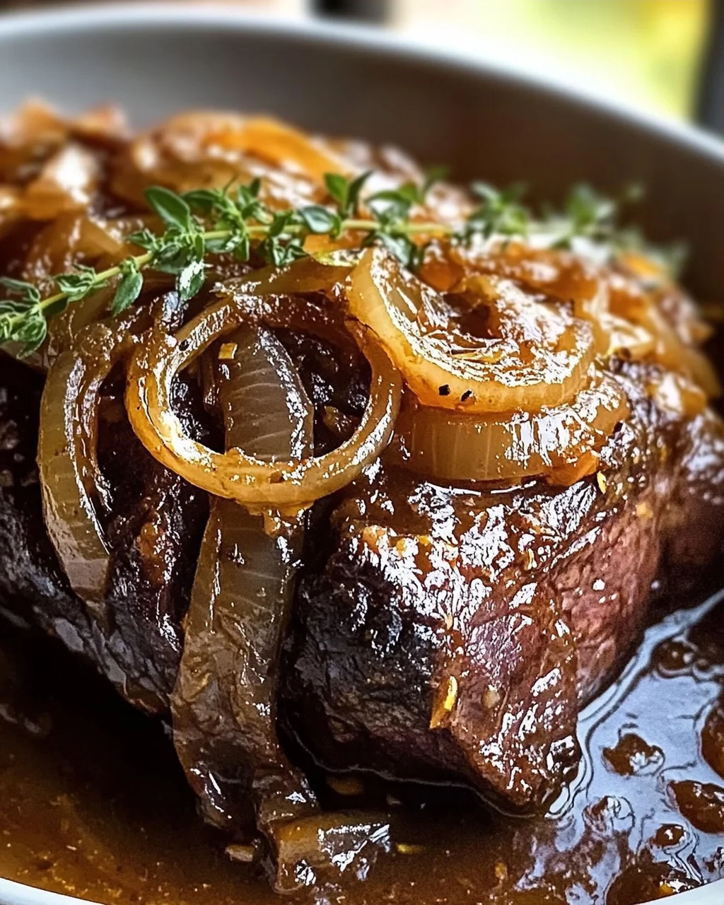 Herzhafter französischer Zwiebel-Rinderbraten für Gemütlichkeit