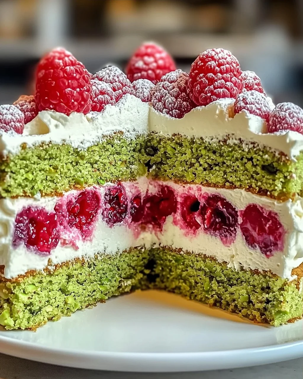 Himmlischer Pistazien-Himbeerkuchen für Genießer