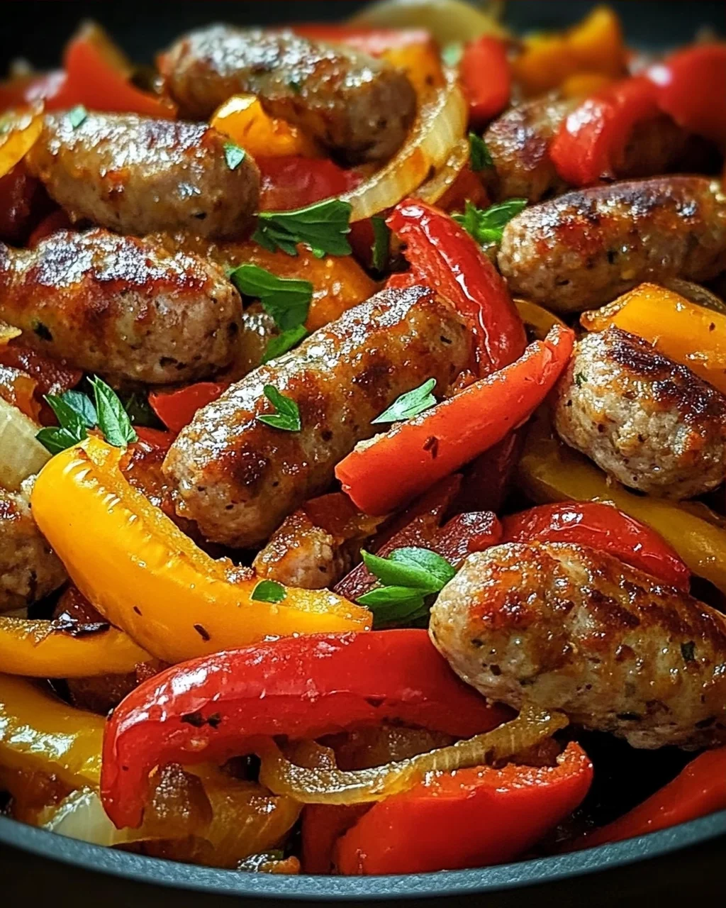 Italienische Wurst mit Paprika und Zwiebeln