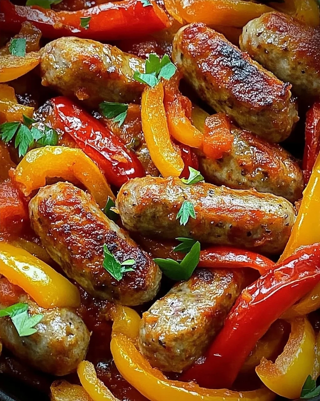 Italienische Wurst mit Paprika und Zwiebeln