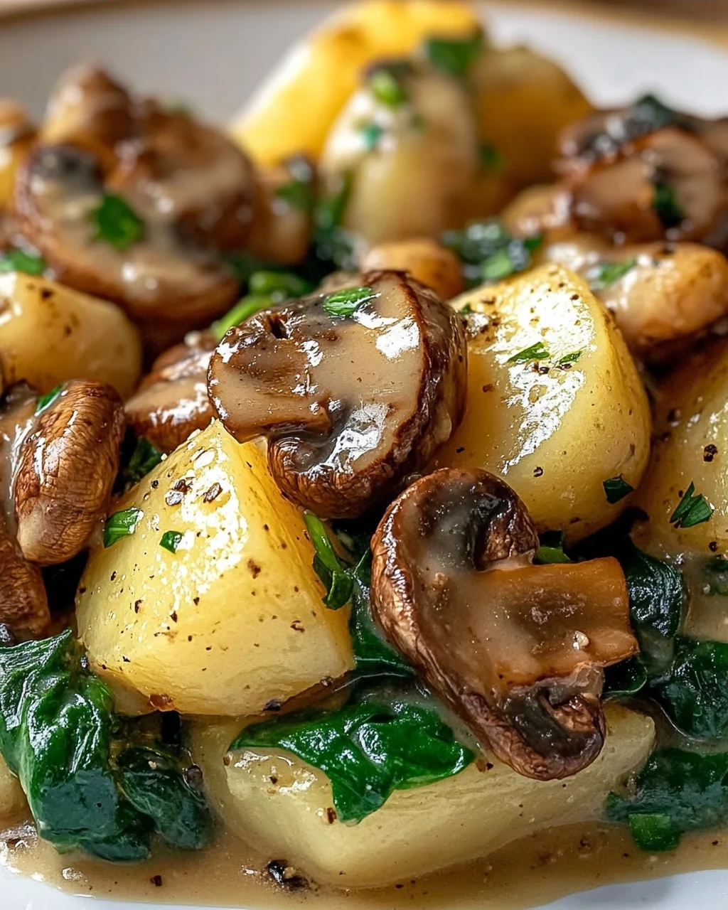 Kartoffeln, Pilze & Spinat: Schnelles Rezept – einfach lecker!