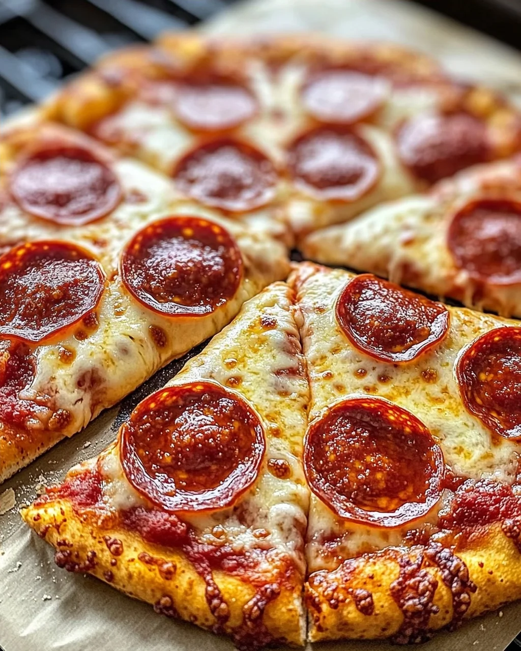 Klassische Heißluftfritteuse Hüttenkäse Pizzaboden