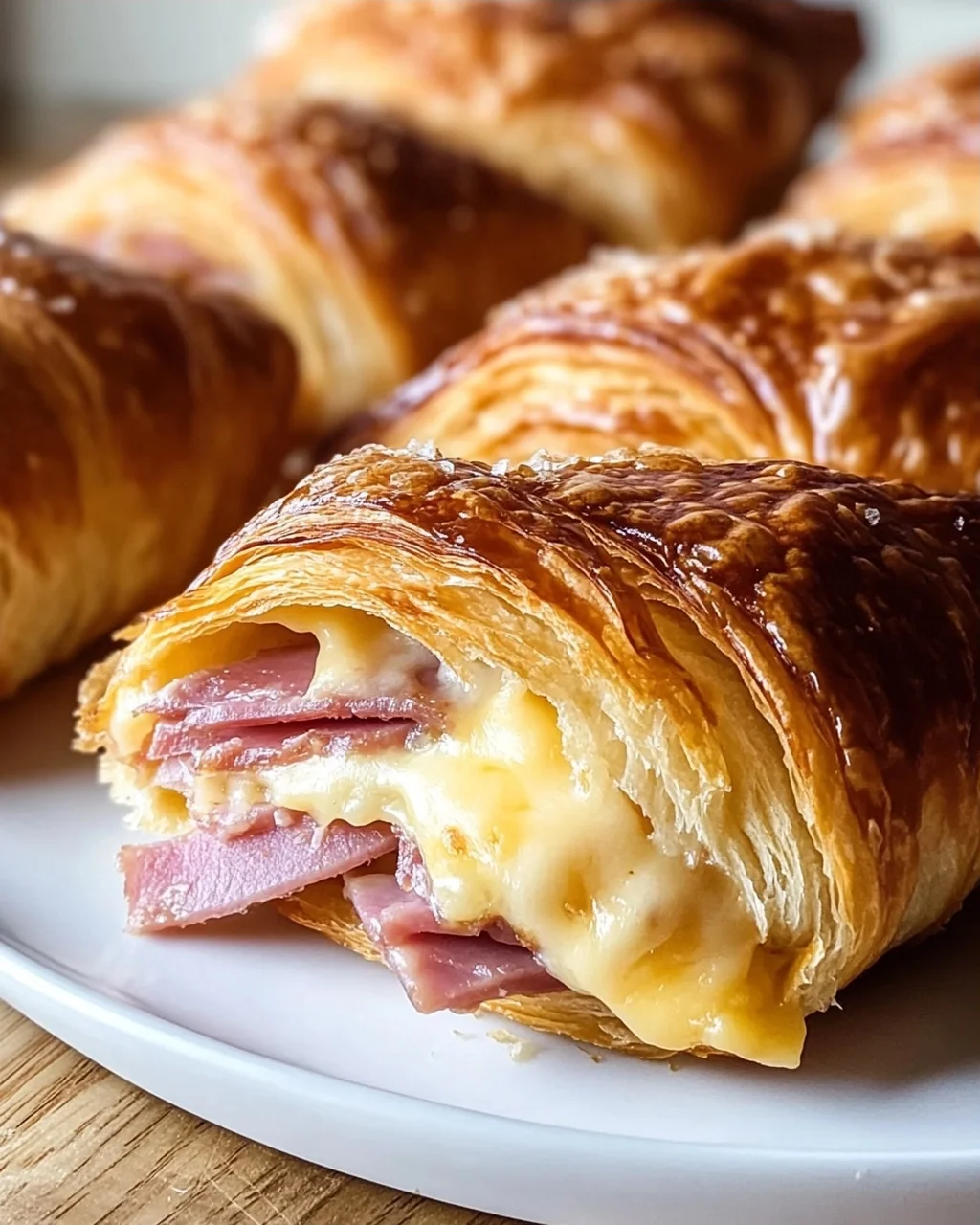 Knusprige Gebackene Rinderschinken-Käse-Croissants