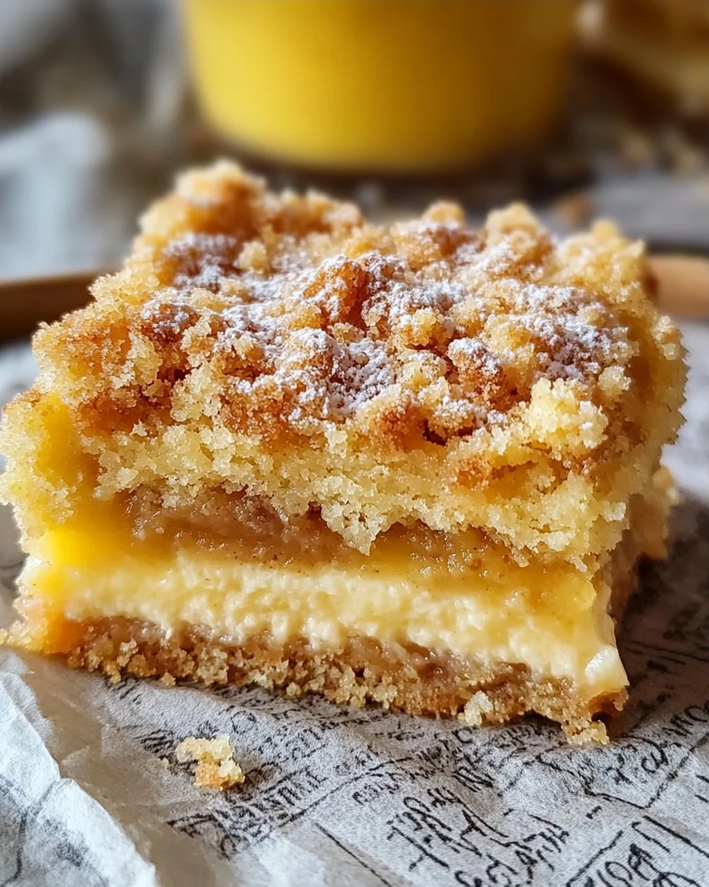 Knuspriger Streuselkuchen mit Vanillepudding