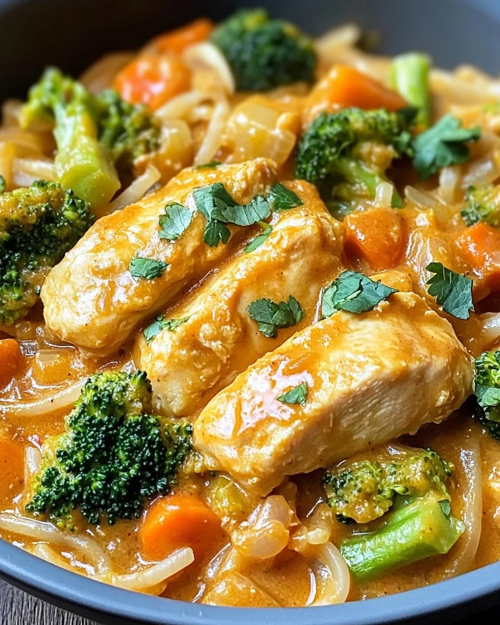 Kokosnuss-Curry-Hühnchen und Reisnudeln leicht gemacht