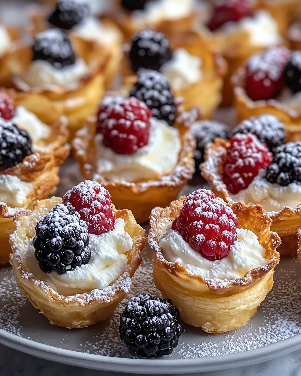 Leckere Cannoli Bites in Mini-Teigschalen für Partys