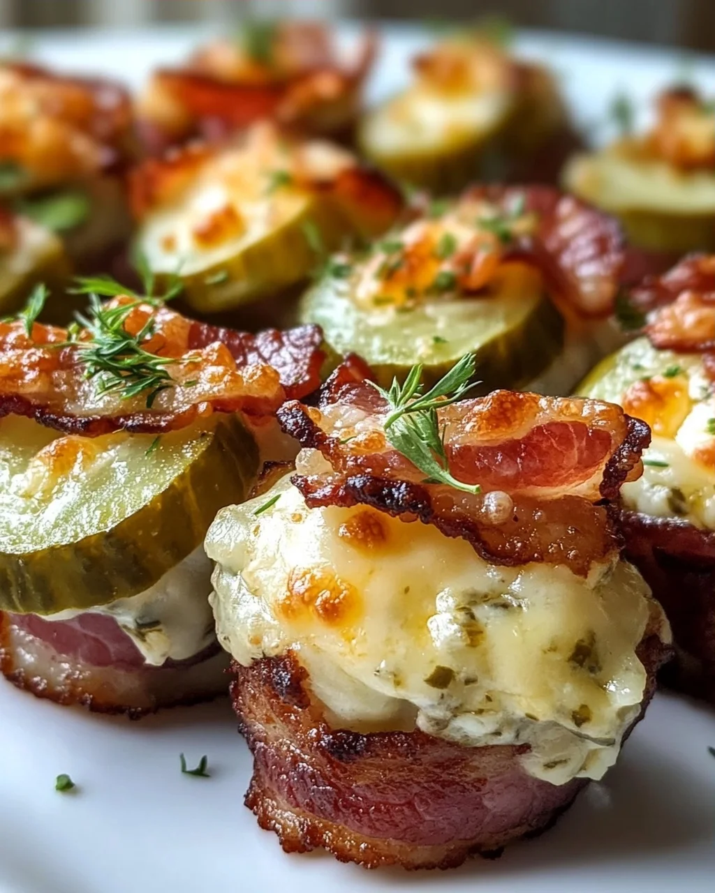 Leckere Käse-Dill-Gurken Rinderspeck-Shots – Schnell & Knusprig