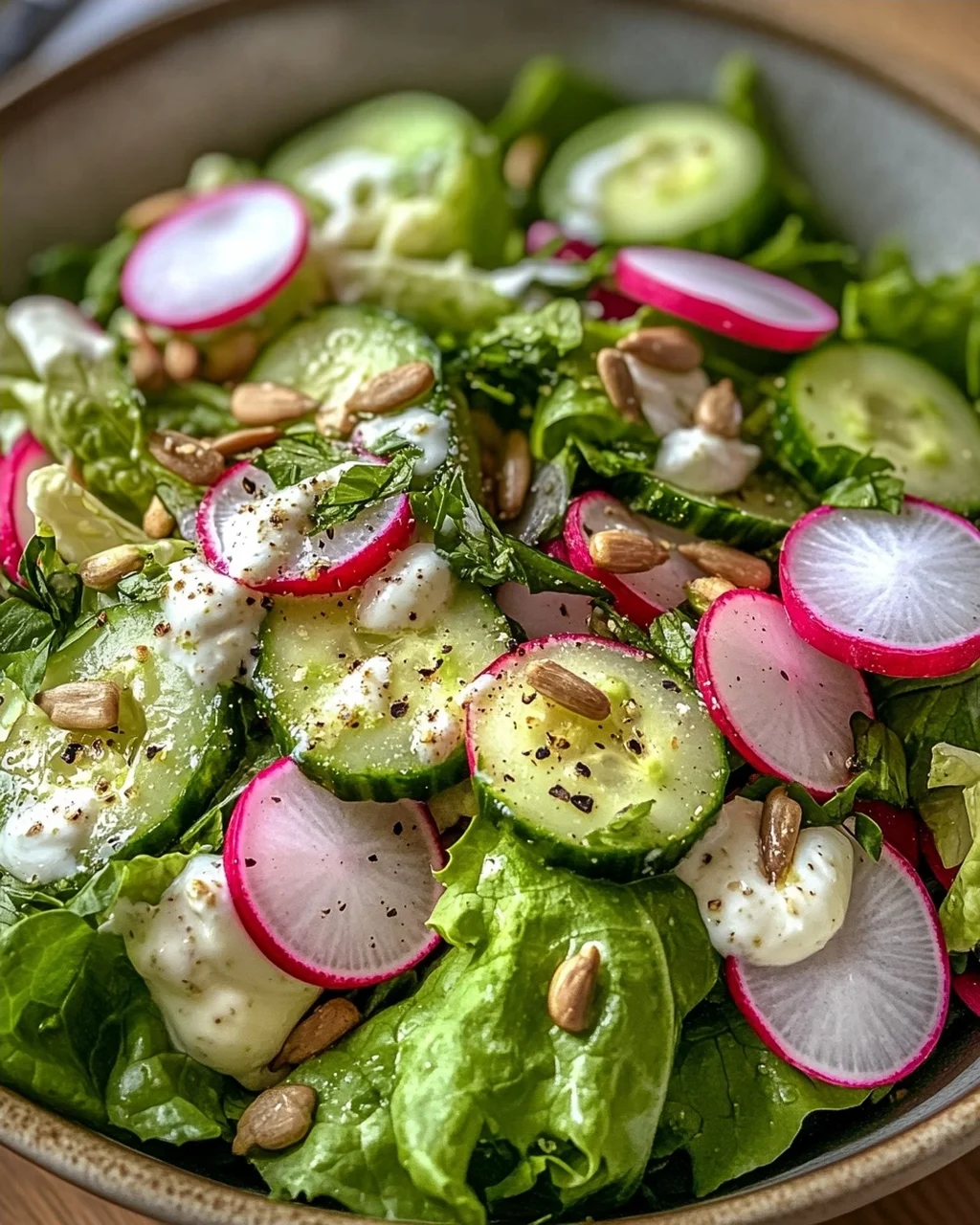 Leichter Frühlingssalat mit Radieschen & Joghurt-Dressing
