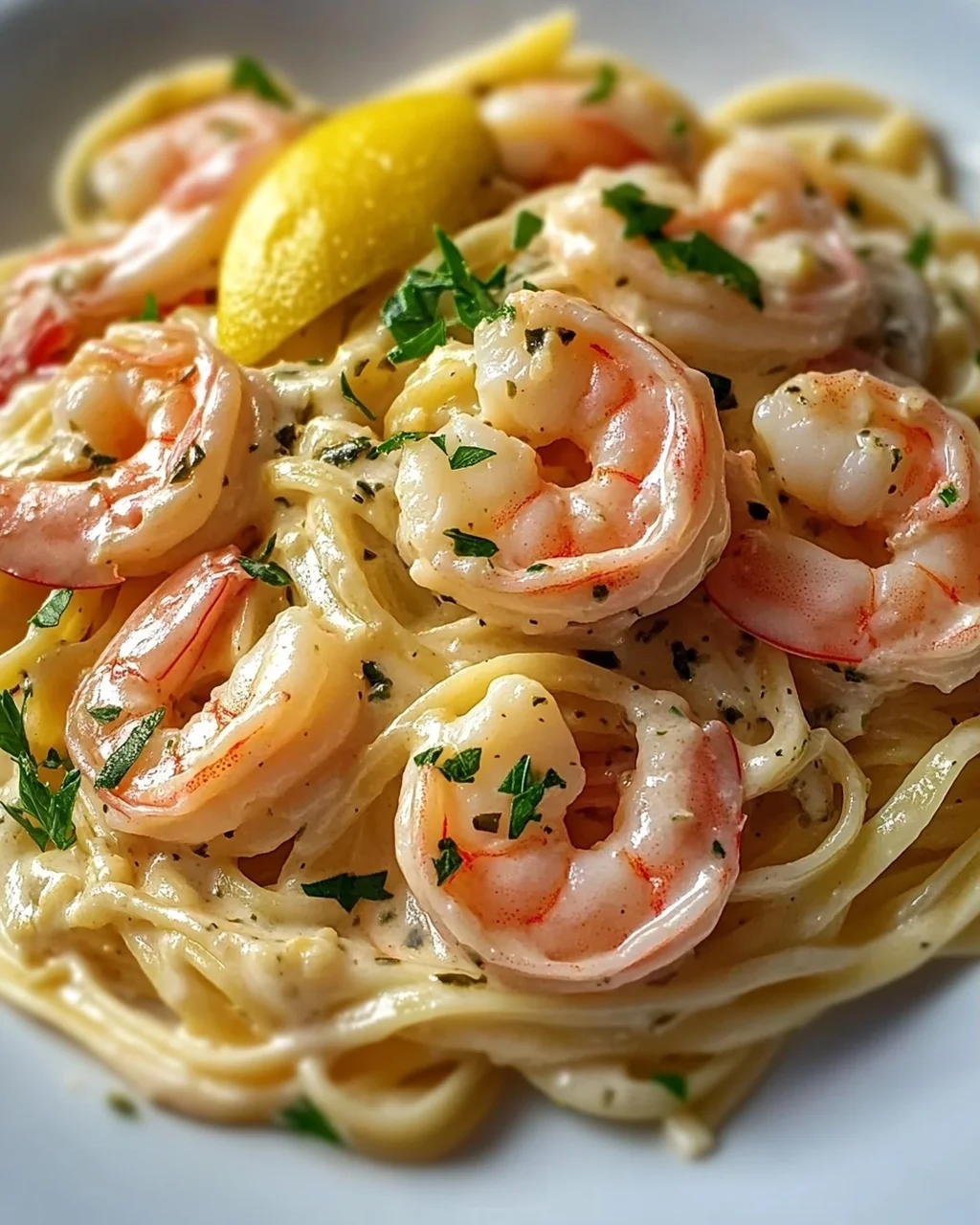 Lemon Herb Shrimp Linguine With Crème Fraîche Recipe