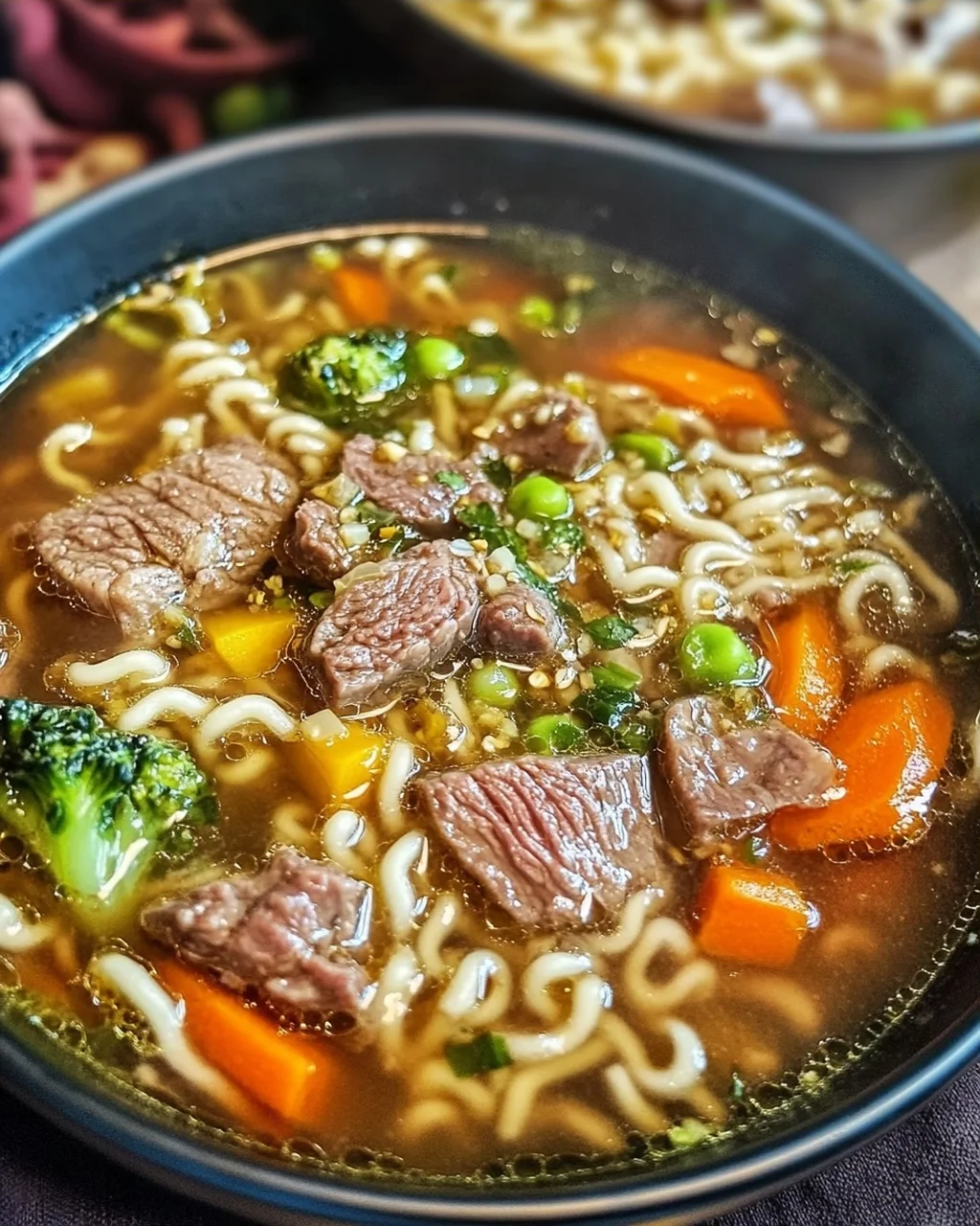 Nudelsuppe mit Rindfleisch