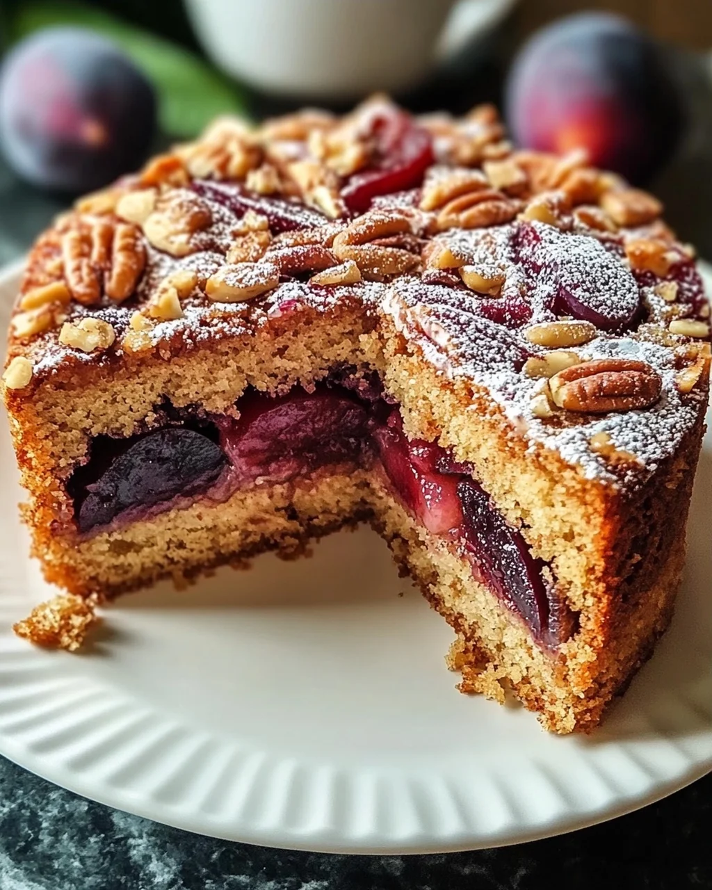 Nussiger Zimtkuchen Mit Pflaumenfüllung