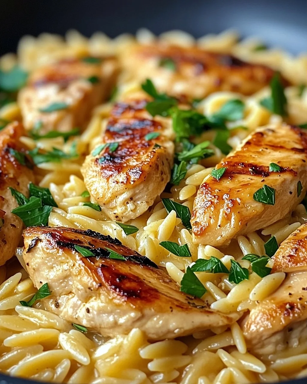 One Pot Orzo Pasta mit Hähnchen