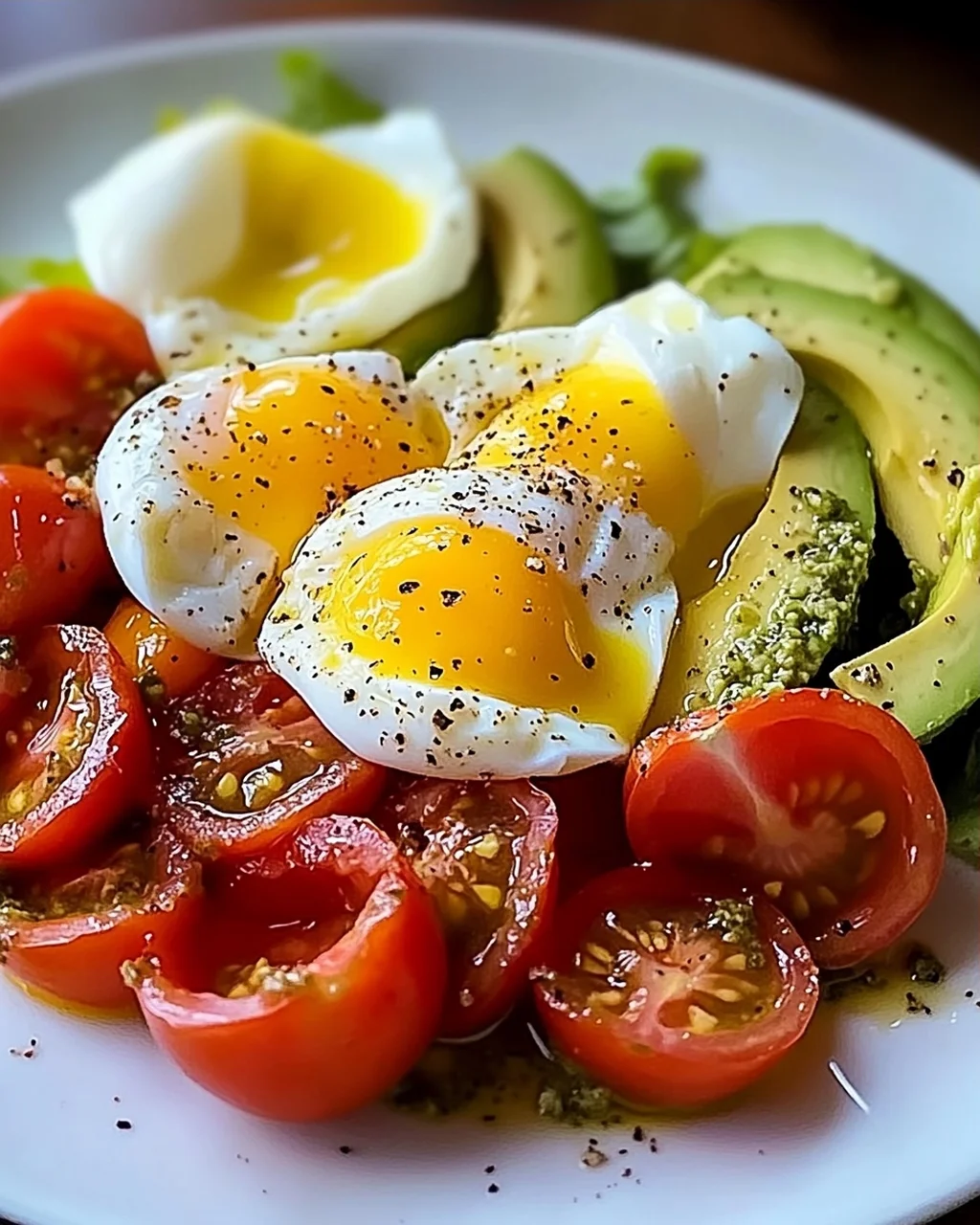 Pesto-Tomaten-, Ei- und Avocado-Frühstückssalat leicht gemacht