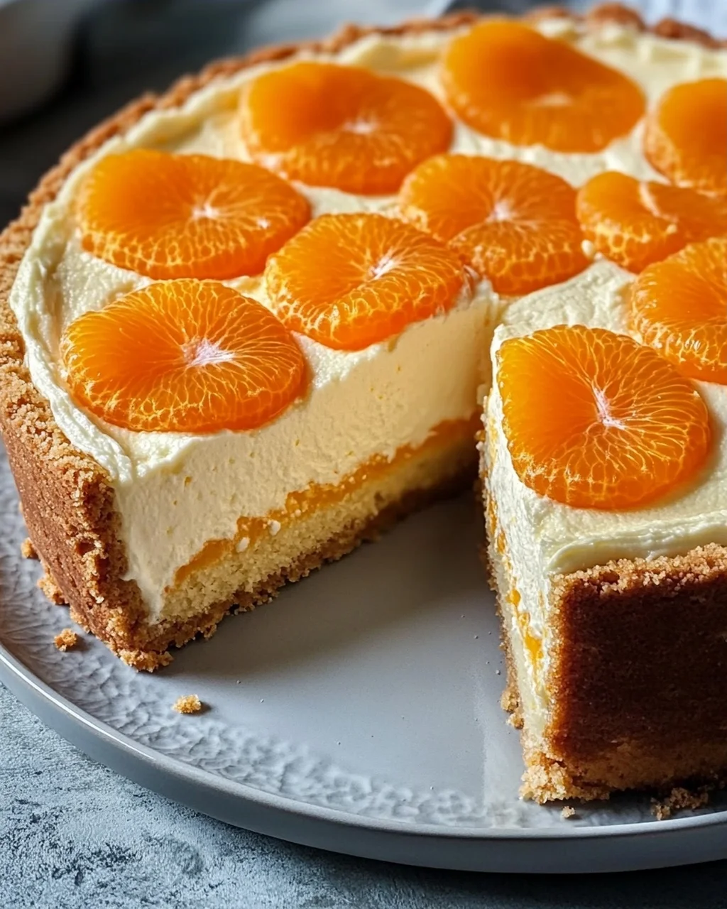 Quarkkuchen mit Mandarinen