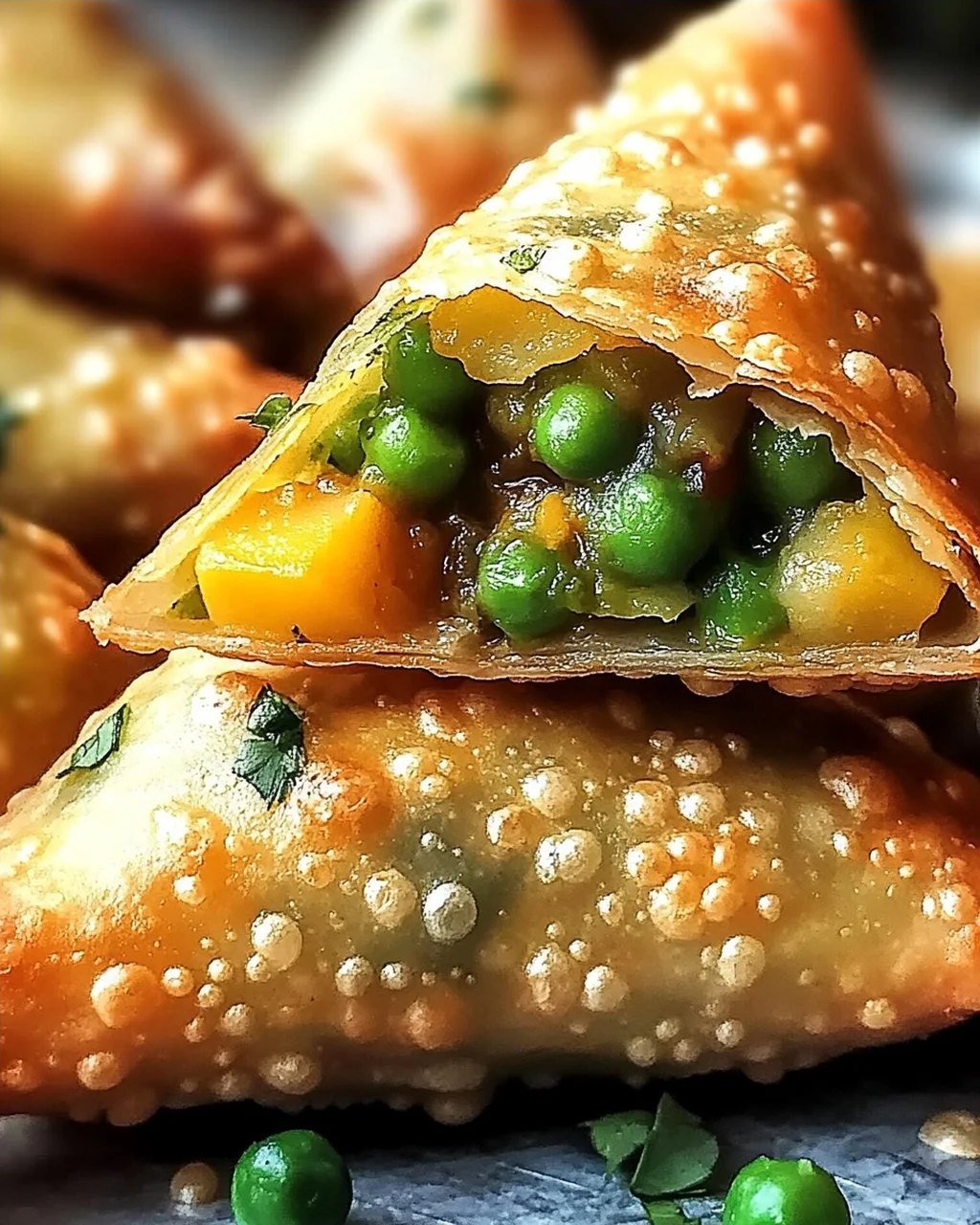 Reis-Papier-Samosas mit würziger Gemüsefüllung