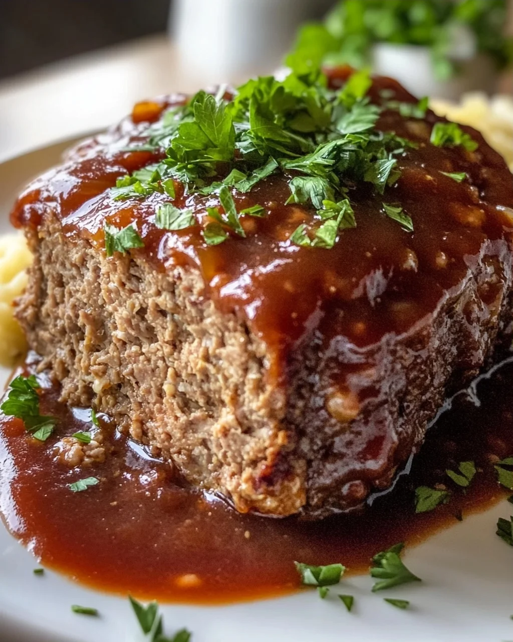 Saftiger Hackbraten mit Sauce