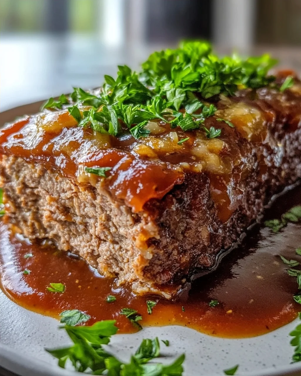 Saftiger Hackbraten mit Sauce