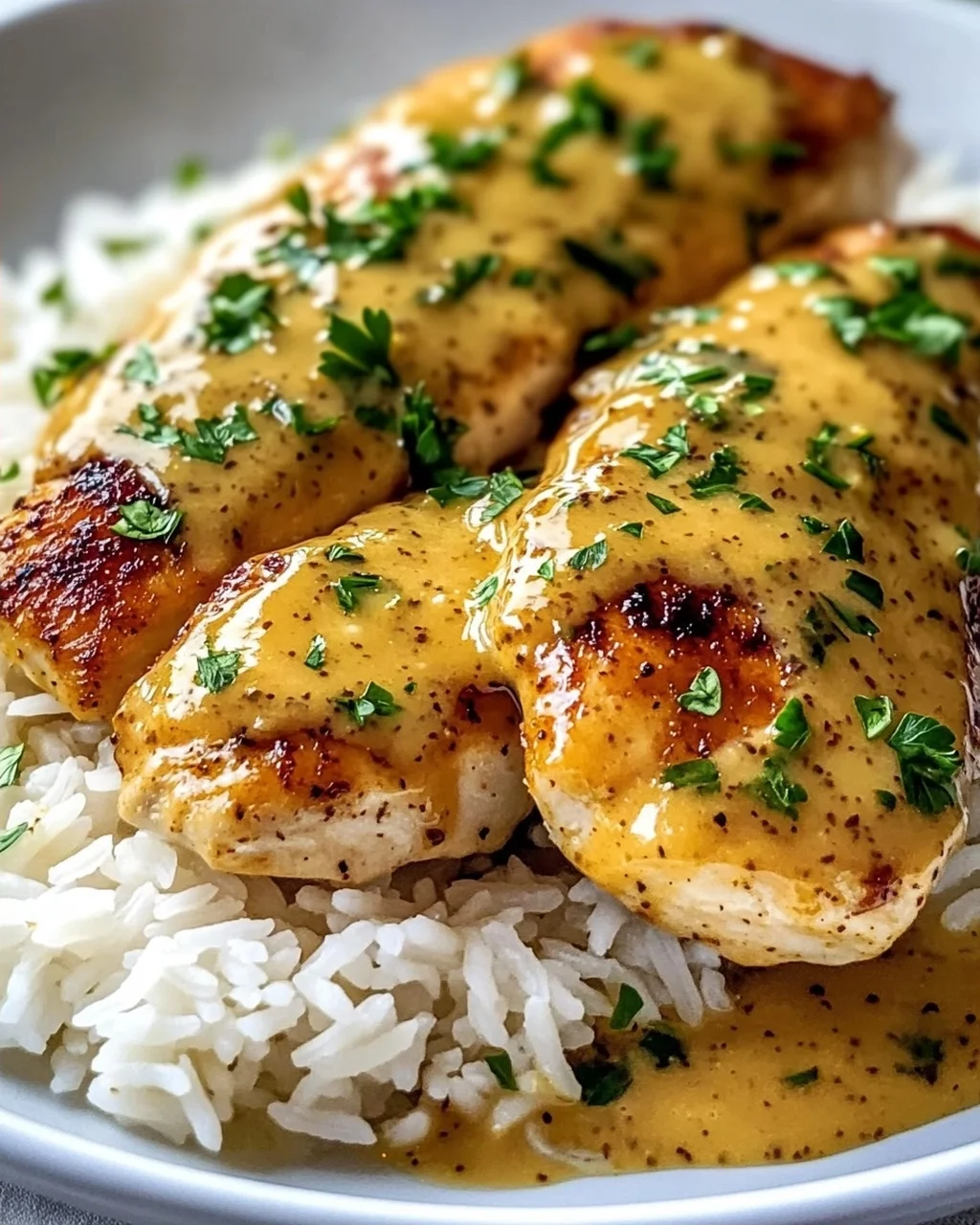 Saftiges Honig-Senf-Hähnchen mit Reis – Schnell & Lecker!