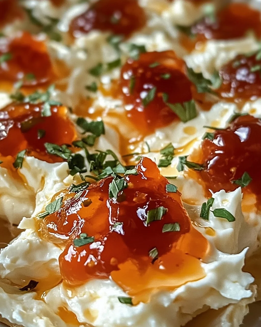 Schnelle Paprika-Marmelade-Creme-Käse-Dip Häppchen Rezept