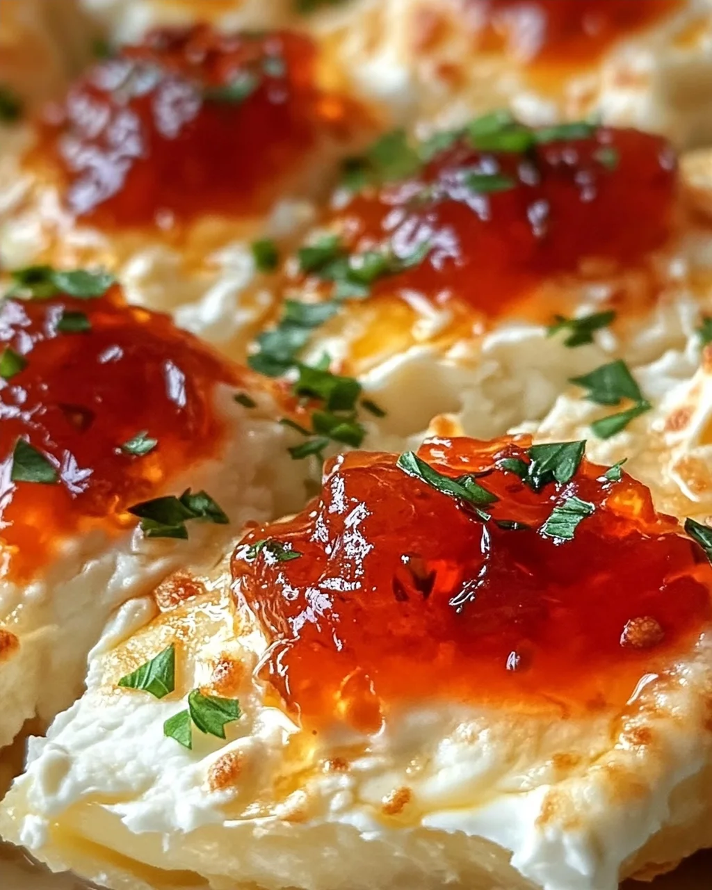 Schnelle Paprika-Marmelade-Creme-Käse-Dip Häppchen Rezept