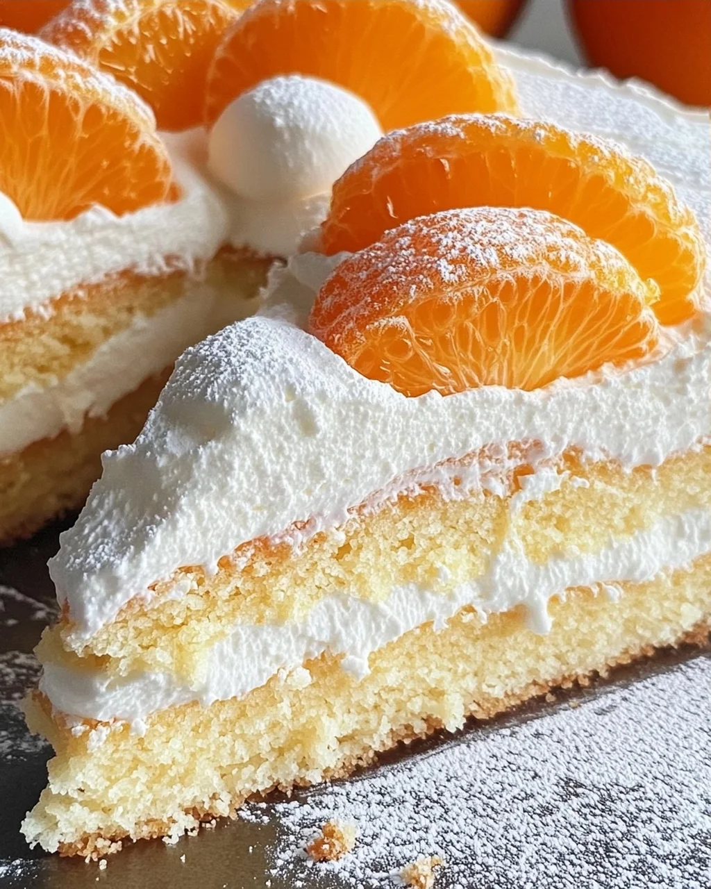Schneller Schmandkuchen mit Mandarinen vom Blech