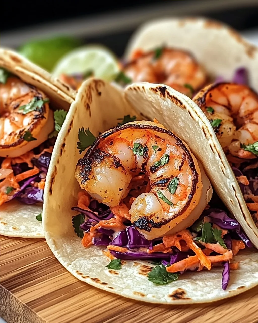 Schwarze Garnelen Tacos mit Slaw für jeden Anlass