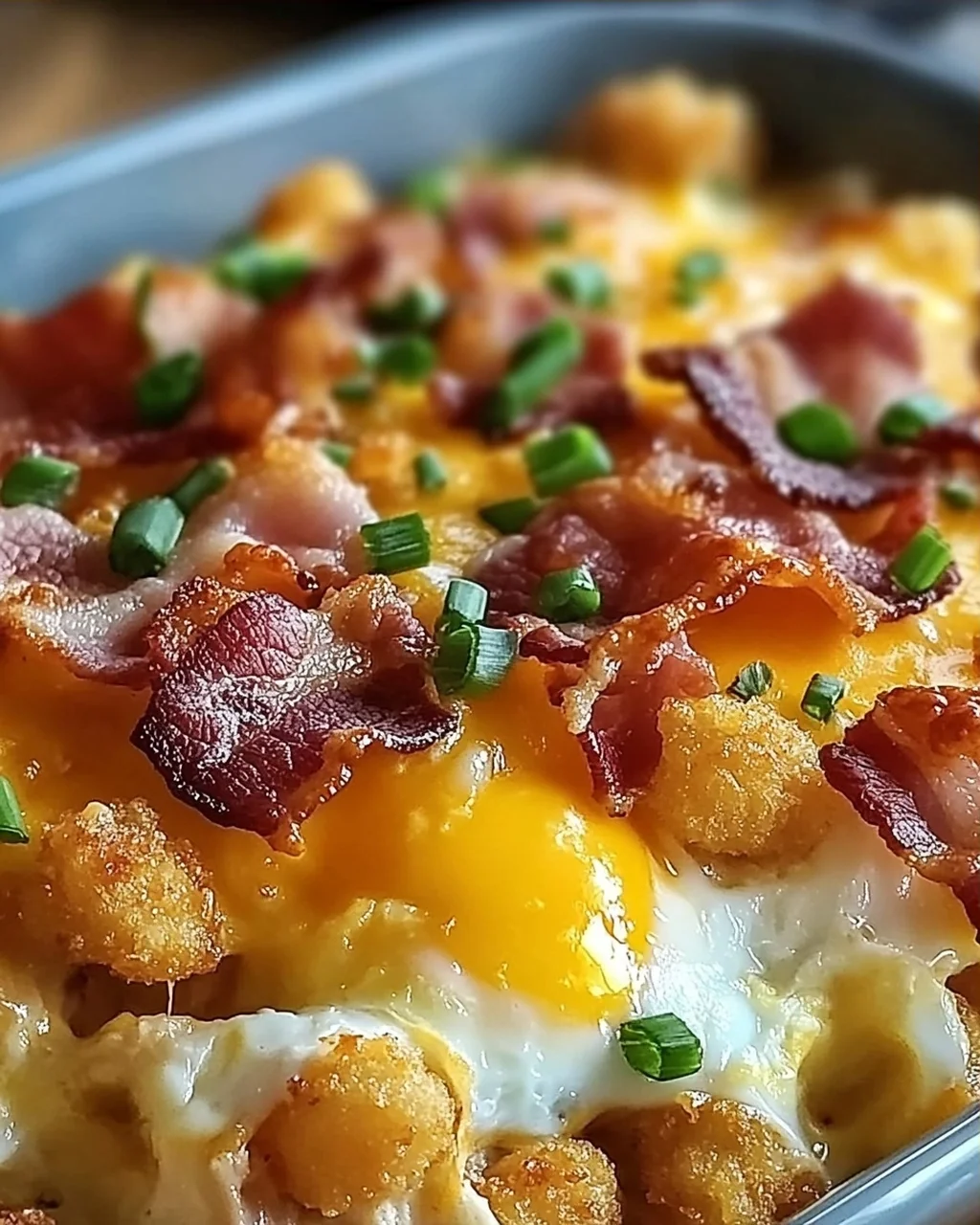Speck und Ei Tater Tot Auflauf für Frühstücksliebe