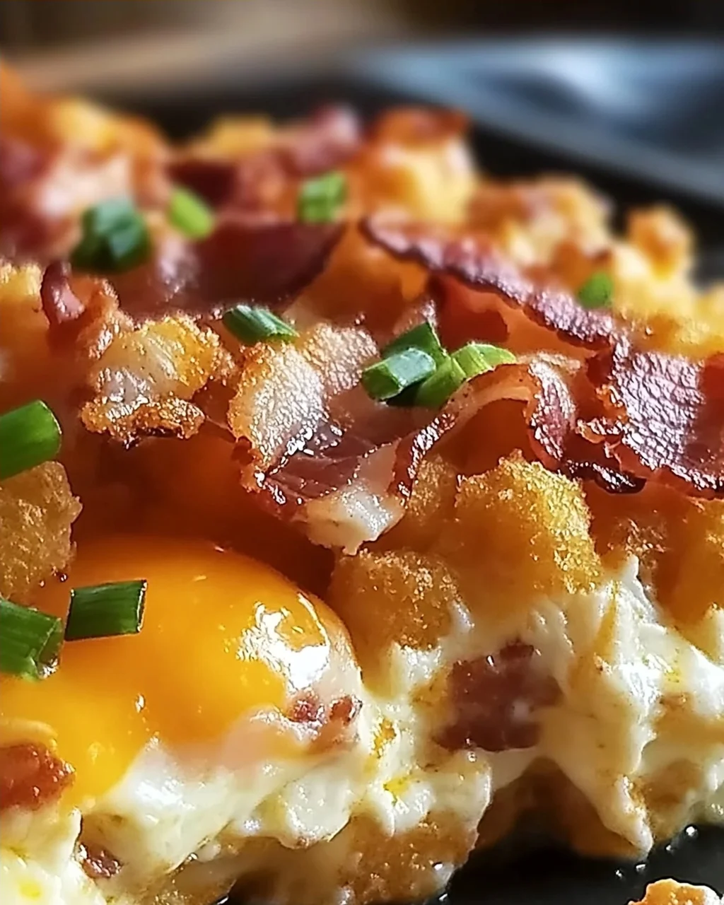 Speck und Ei Tater Tot Auflauf für Frühstücksliebe