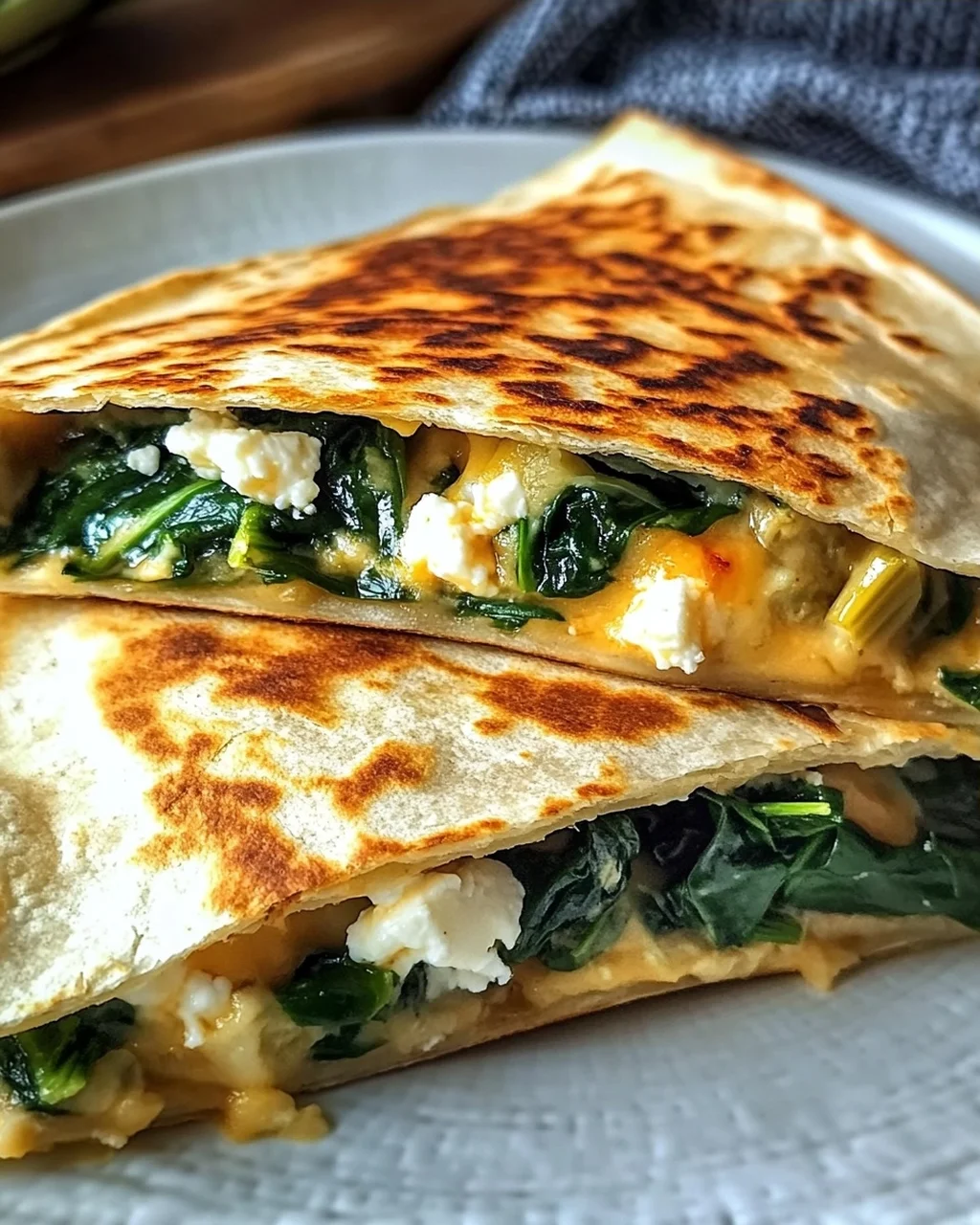 Spinat und Feta Quesadillas in 20 Minuten