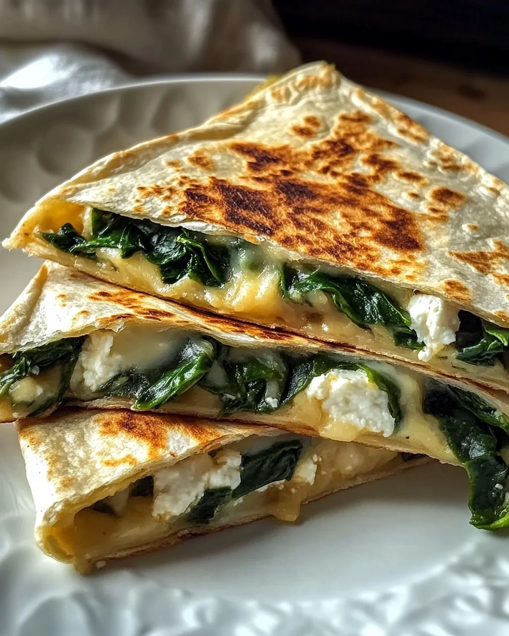 Spinat und Feta Quesadillas in 20 Minuten