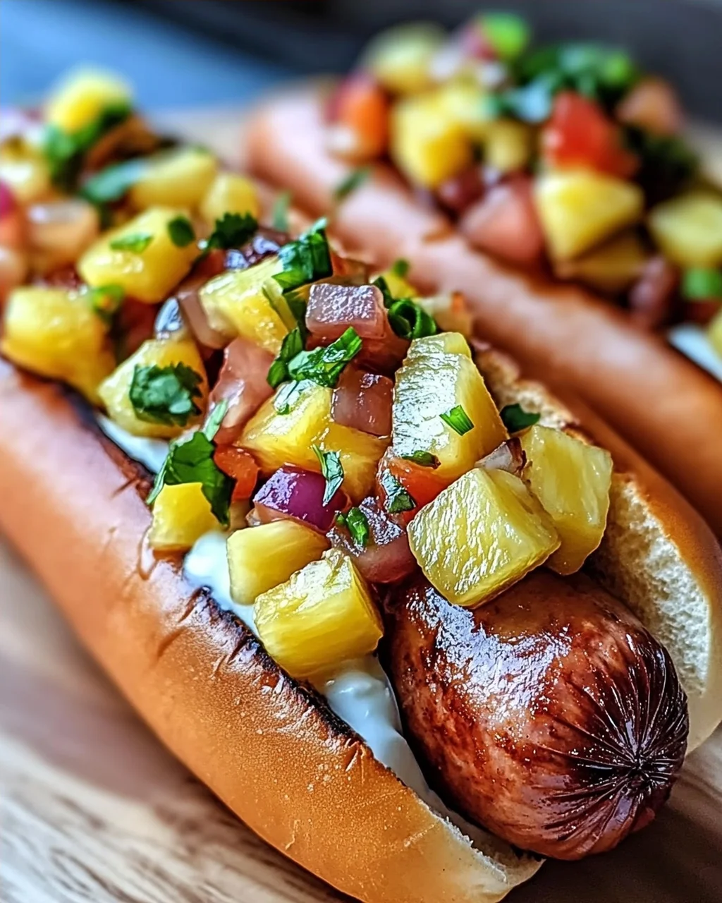 Tropische Rinder-Hotdogs mit Insel-Flair genießen