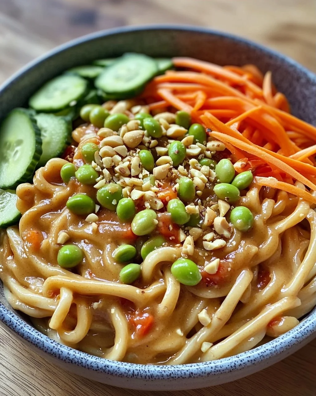 Udon Nudeln mit Erdnusssauce & Gemüse – Schnell & lecker!