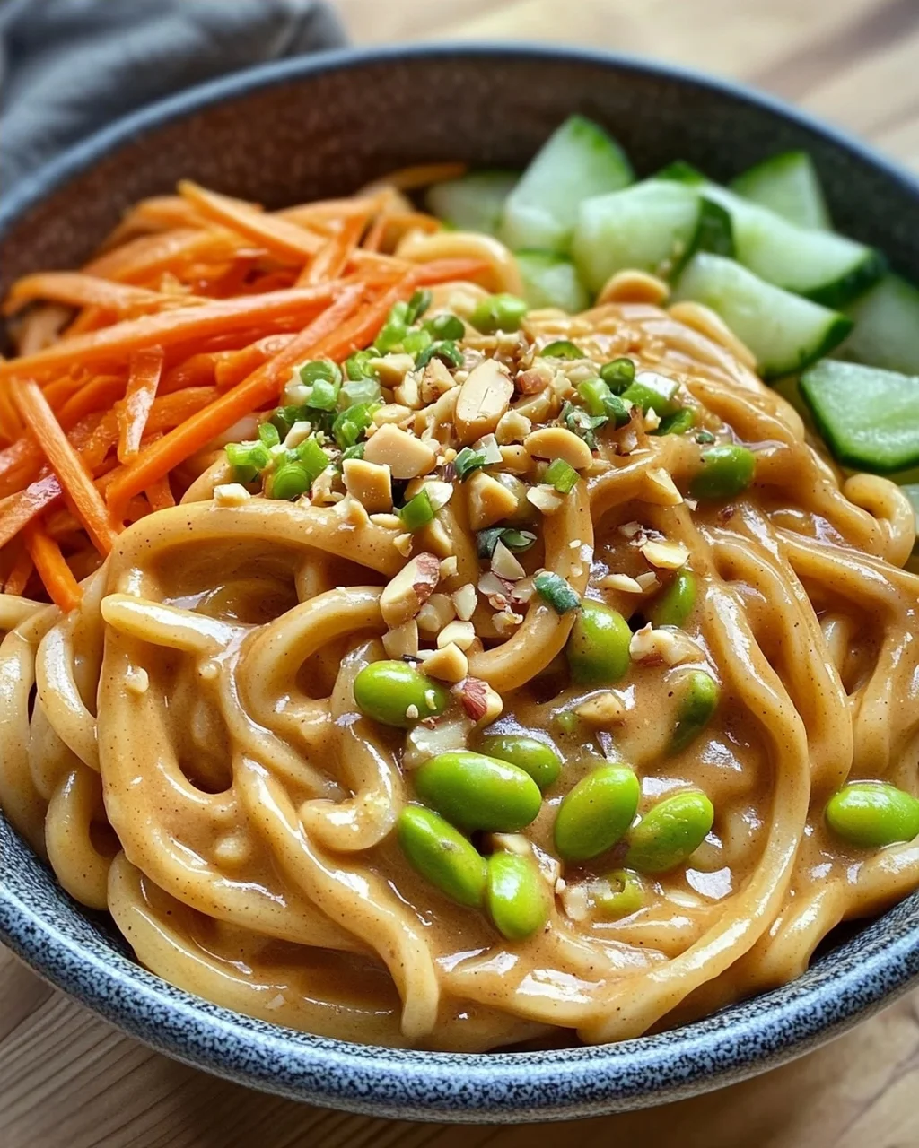 Udon Nudeln mit Erdnusssauce & Gemüse – Schnell & lecker!
