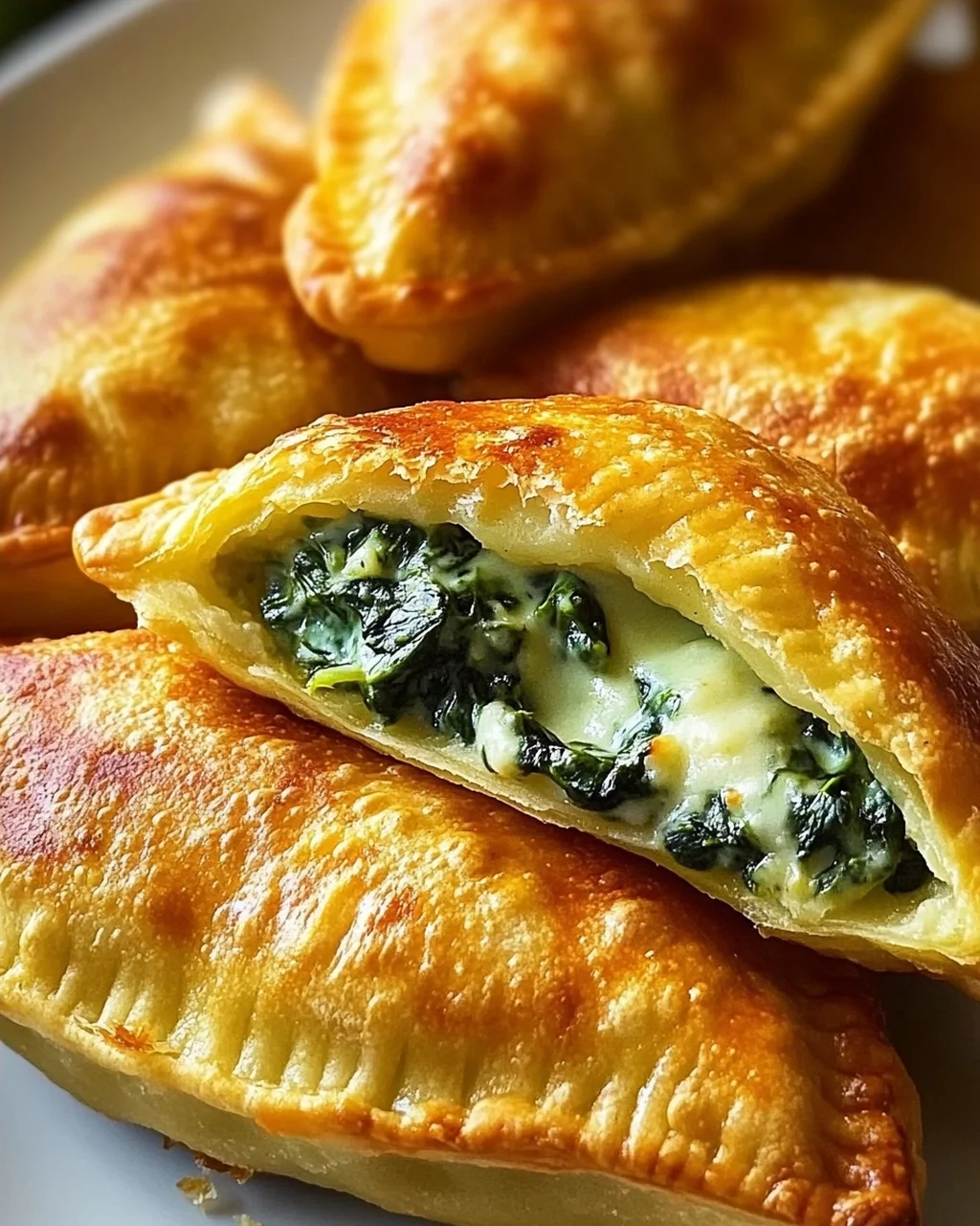 Vegane Kartoffeltaschen mit Spinat-Frischkäse-Füllung