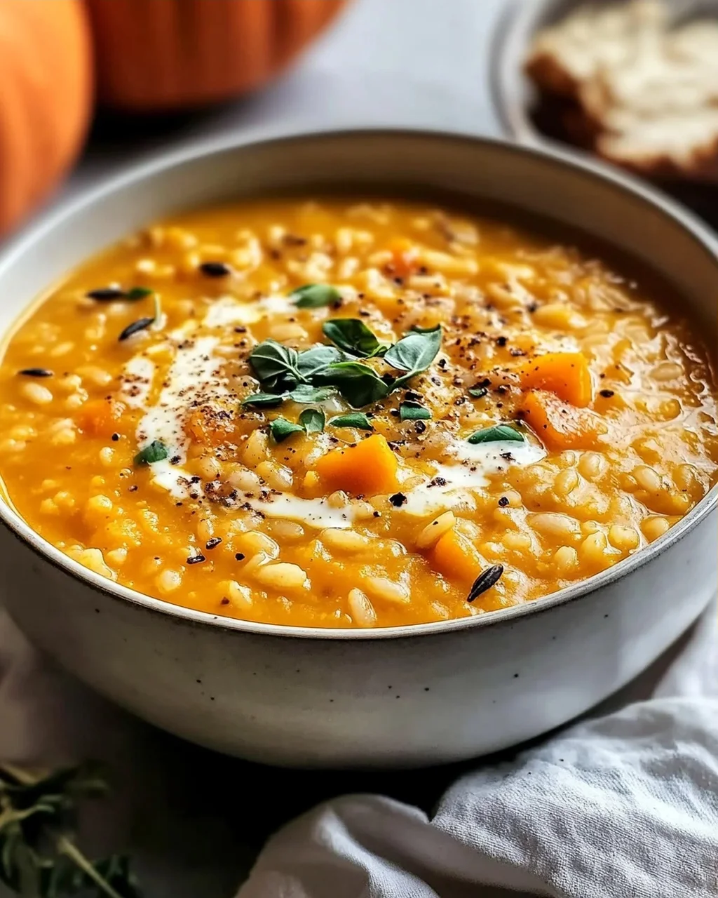 Vegane Kürbisreis Suppe: Cremig, Einfach & Lecker!