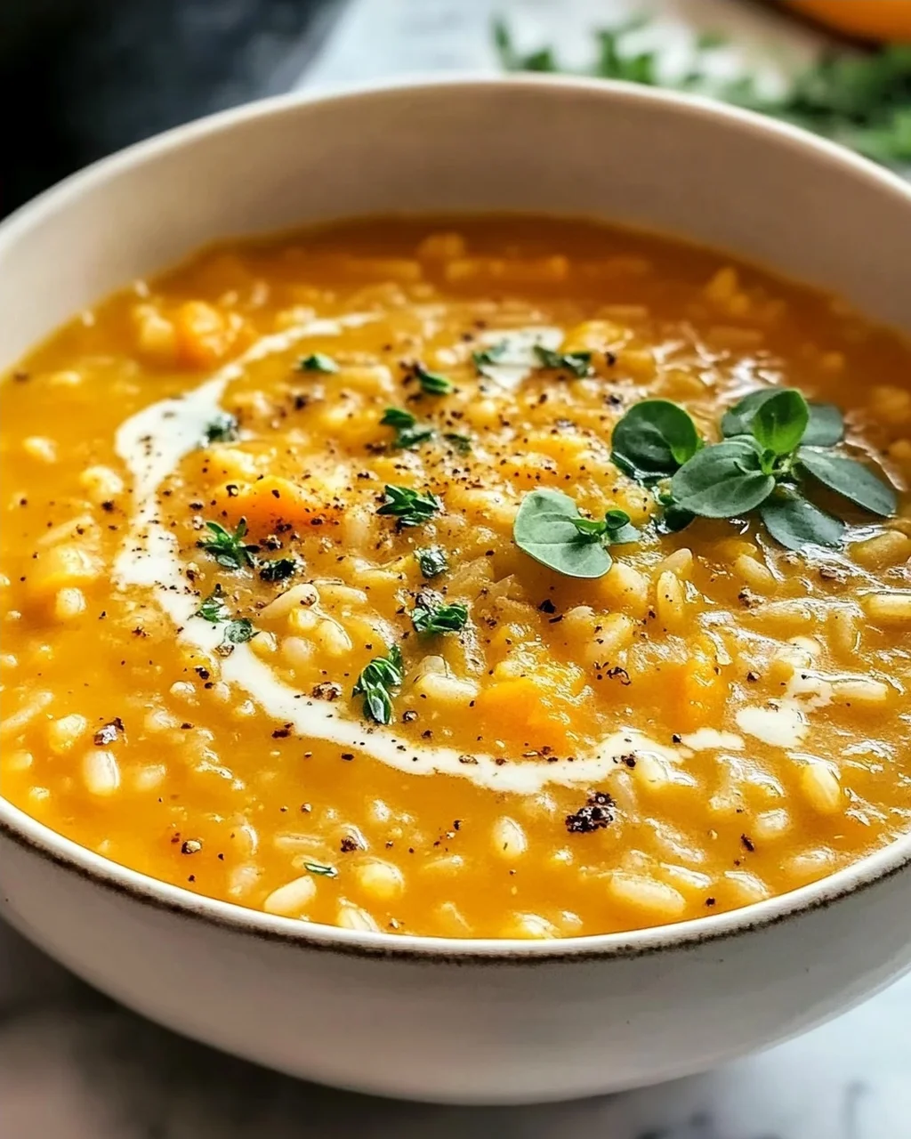 Vegane Kürbisreis Suppe: Cremig, Einfach & Lecker!