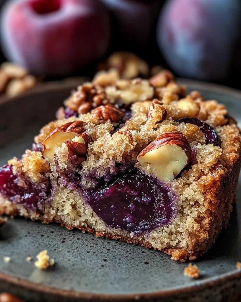 Walnuss-Zwetschgenkuchen mit Zimt-Streuseln