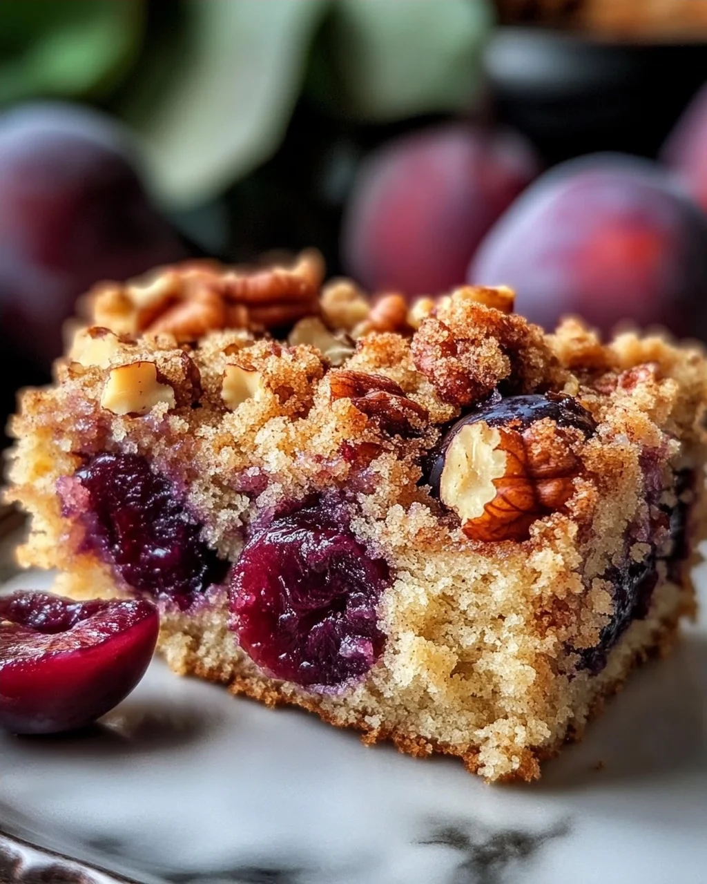 Walnuss-Zwetschgenkuchen mit Zimt-Streuseln