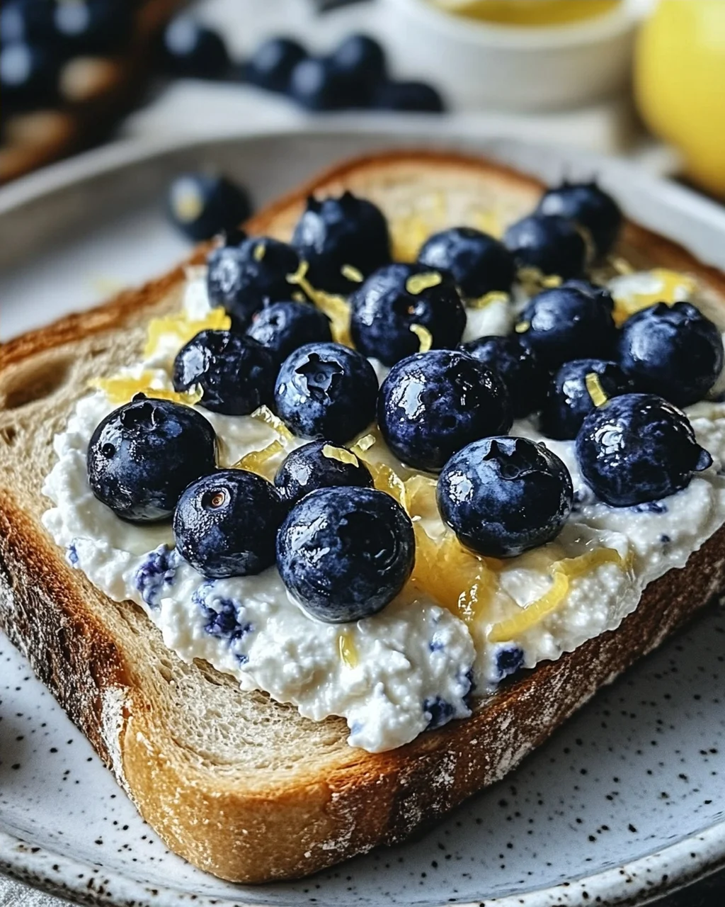 Zitronen-Blaubeer-Ricotta-Toast für jeden Tag